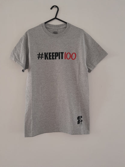 Grey KeepIt100 T-Shirt Logo Colour