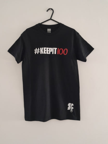 Black KeepIt100 T-Shirt Logo Colour