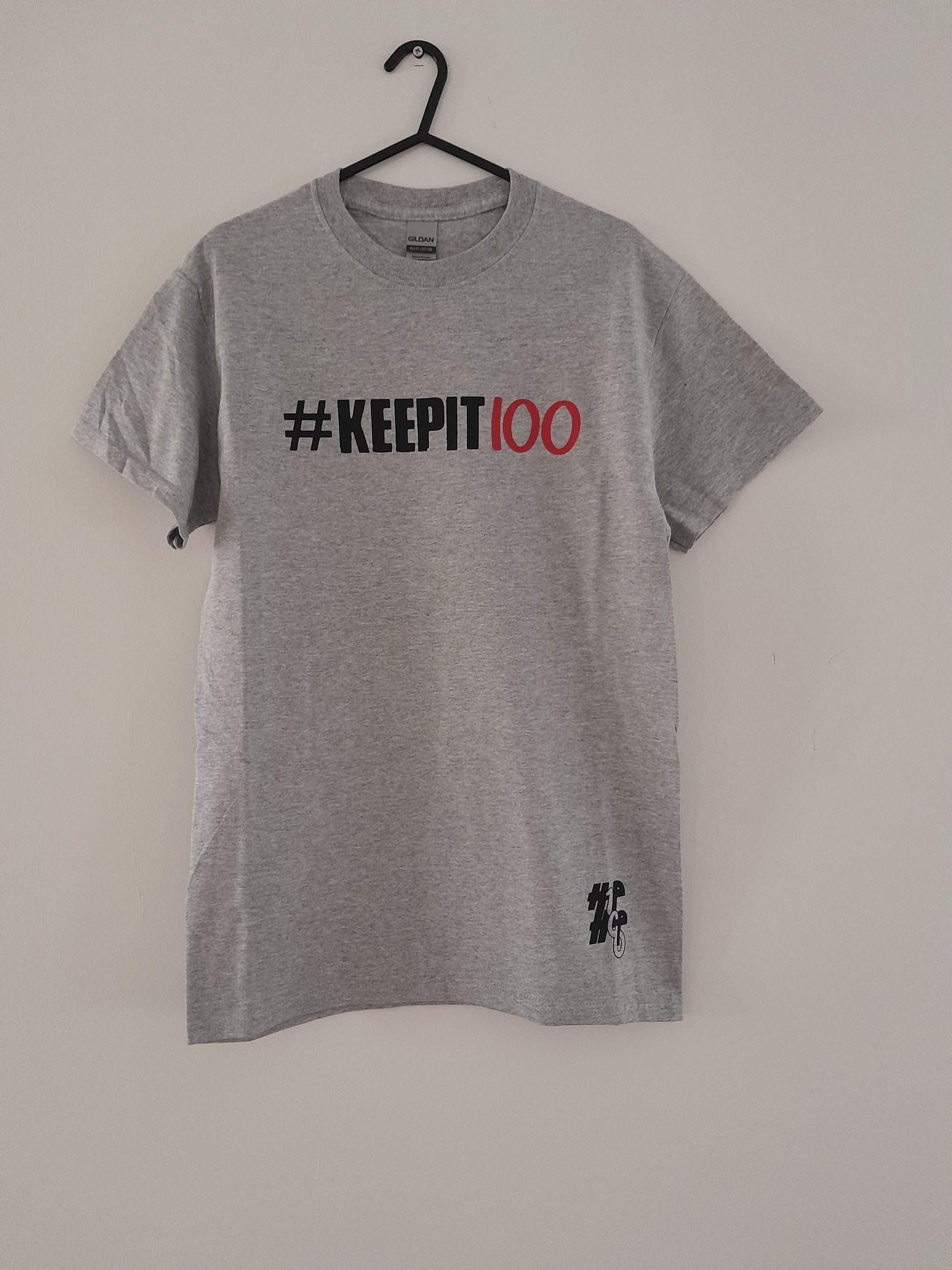 Grey KeepIt100 T-Shirt Logo Colour
