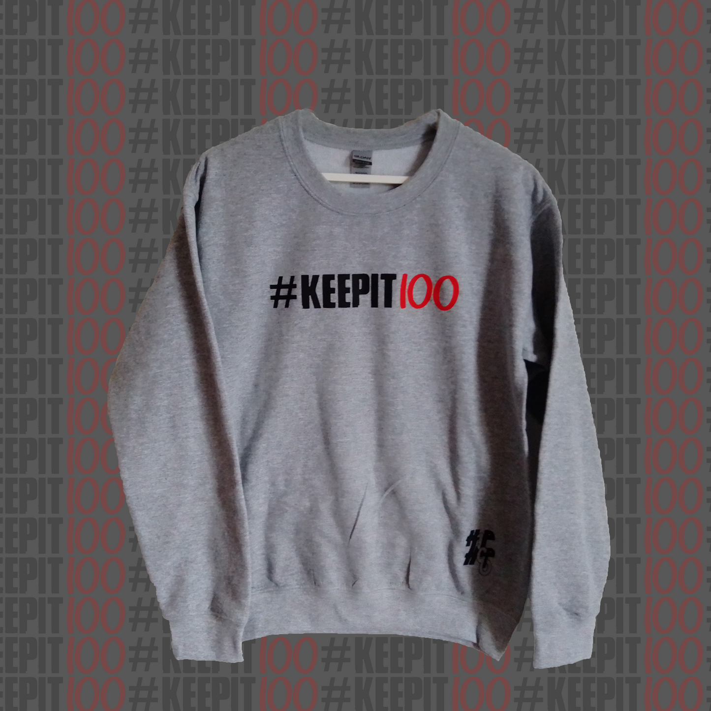Grey KeepIt100 Jumper Logo Colour